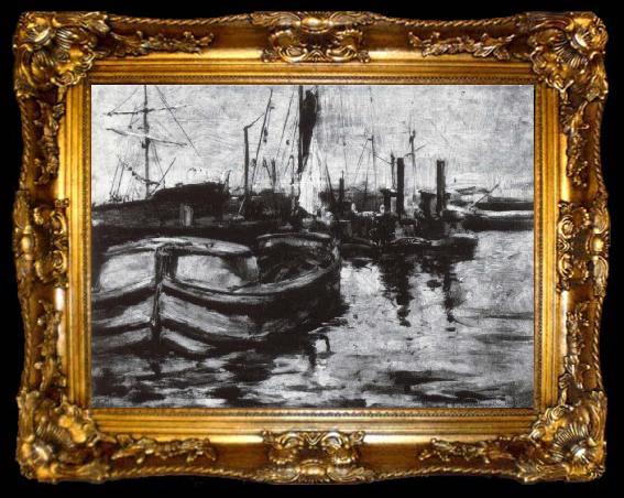framed  John Henry Twachtman New York Haffen, ta009-2